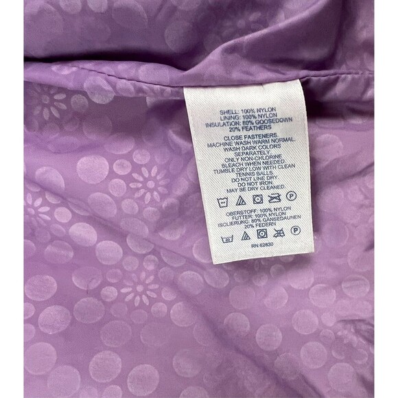 Lands' End Down Puffer Vest  Girls S (7-8)  Purple Jacket w Removable Hood - Picture 13 of 14